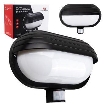 Maclean MCE33B Wall Fixture with PIR Motion Sensor, 60W, 180°