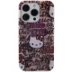Hello Kitty iPhone 15 Pro Case IML Tags Graffiti, Pink
