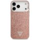 Чехол Guess Glitter Triangle Logo MagSafe для iPhone 17 Pro Max - розовый