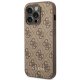 Apple iPhone 14 Pro Max 6.7\'\' Guess 4G Metal Gold Logo Series Case Cover, Brown