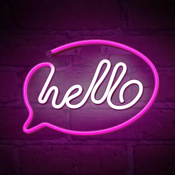 Forever Light HELLO LED Neon, Pink and White