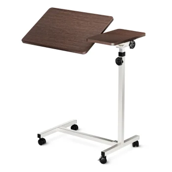 Adjustable Overbed Table on Wheels 4FIZJO PRO, Walnut
