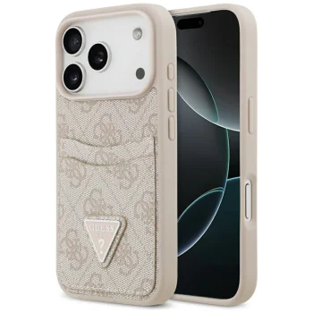Guess iPhone 17 Pro Case 4G Double Card Triangle, Pink