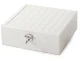 White Jewelry and Watch Box with Mirror, 25.5x25x8.5 cm