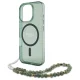 Guess iPhone 16 Pro Max Case IML Glitter With Pearl Strap MagSafe, Green