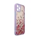 Case for iPhone 12 Pro Max Design Case Floral Pattern, Transparent Purple