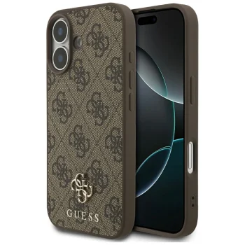Guess 4G Small Classic Logo MagSafe Case for iPhone 17, Brown