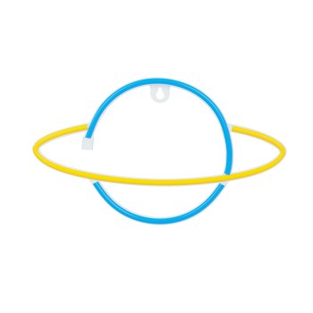 LED Neon Sign Saturn Planet Light Forever Light FLNE11 for Wall Decor, Yellow Blue