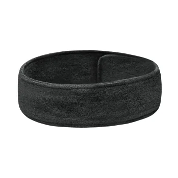 Terry Cloth Cosmetic Headband with Velcro, Graphite