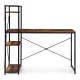 ModernHome Computer Desk with Bookshelf 120x60 cm, Walnut/Metal