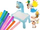 Kids Drawing Projector Table with Markers, Blue