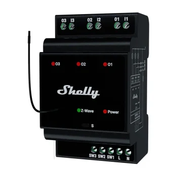 Z-Wave DIN Rail Relay Shelly Wave Pro 3 3-Channel 48A