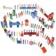 Kruzzel 00022914 Wooden Domino Set with Marble Run, 407 Pieces