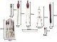 Geometry Set with Compass, 9 Pieces, Burgundy