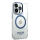 Guess Metal Outline MagSafe Case for iPhone 14 Pro - Blue