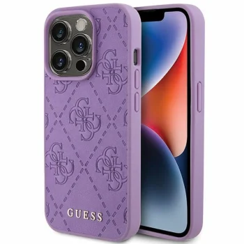 Guess Case for iPhone 15 Pro, Light Purple, HC PU Quilted 4G Classic