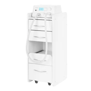Podiatry Drill Set Saeyang Marathon Cyclone-Vac and Cabinet 969, White