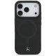 Mercedes iPhone 17 Pro Case Plain Smooth Leather MagSafe, Black