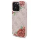 Dėklas Guess 4G Flowers Print MagSafe, skirtas iPhone 16 Pro 6.3\", rožinis