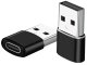 USB-A to USB-C OTG Adapter for Data Transfer and Charging, Black