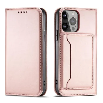 Wallet Flip Case for Samsung Galaxy S23+ with Card Holder and Stand Magnet Card Case, Pink