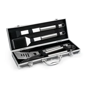 Leopold Vienna LV311000 4-Piece BBQ Tool Set with Aluminium Case