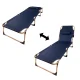 Luaro Folding Camping Bed with Adjustable Backrest 193 cm, Navy Blue