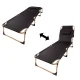 Luaro Folding Camping Bed with Adjustable Backrest, 193 cm, Grey