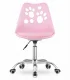 Swivel Home Office Desk Chair PRINT Faux Leather with Chrome Base, Pink