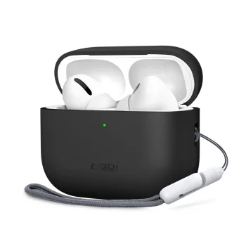 Ausinių dėklas Tech-Protect Silicone, skirtas AirPods Pro 3, juodas