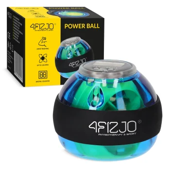 4FIZJO Gyroscopic Powerball with Counter, Blue/Yellow