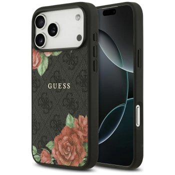 Guess 4G Flowers Print MagSafe Phone Case Cover iPhone 17 Pro - black
