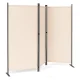 Folding Outdoor Privacy Screen 3 Panel 5.4 x 5.5 ft, Beige MultiGarden