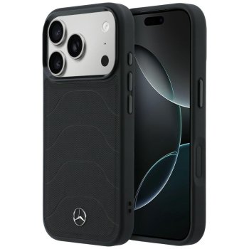 Mercedes Leather Mesh with Bow Line MagSafe Case for iPhone 17 Pro, Black