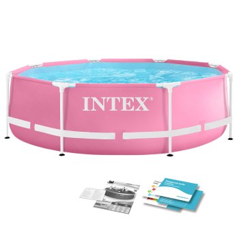 Kids Round Frame Pool INTEX 28290 244x76 cm, pink