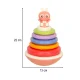 Sensory Roly-Poly Stacking Rings Toy Bibi-inn, Pink
