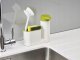 Kitchen Sink Organizer with Soap Dispenser, White/Green
