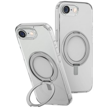 Uniq Swivix 360 Rotating Kickstand Case for iPhone 16e Transparent
