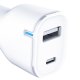 3mk Protection auto lādētājs 20W PD3.0 QC 3.0 USB-A + USB-C, balts