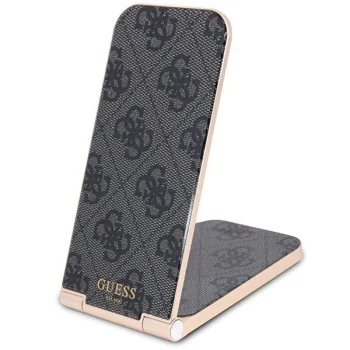 Guess 4G Pattern MagSafe Foldable 2in1 15W Wireless Charger, Black