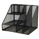 Large A4 Metal Mesh Desk Organizer with 7 Compartments, Black