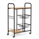 ModernHome Kitchen Trolley Cart on Wheels with 2 Shelves and 2 Baskets, 56.5x30x86.5 cm