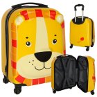 Kids Travel Luggage Carry Bag Ride On Suitcase Trolley, Lion