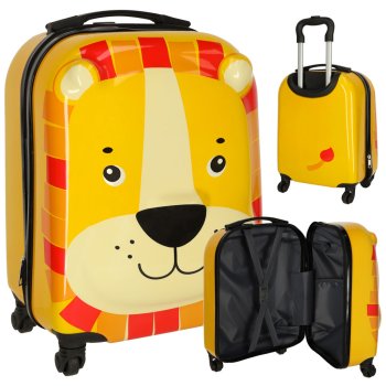 Kids Travel Luggage Carry Bag Ride On Suitcase Trolley, Lion