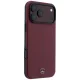 Mercedes Leather Semi Wrap Iconic Line MagSafe Case for iPhone 18 Pro / 17 Pro - Burgundy