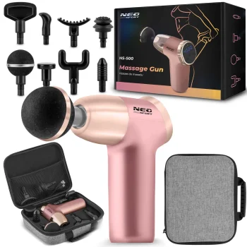 Neo-Sport NS-500 Massage Gun with 8 Attachments, Pink