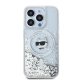 Karl Lagerfeld Liquid Glitter Choupette Head MagSafe Case for iPhone 13 Pro / 13 Transparent