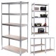 GreenBlue GB378 Metal Storage Shelving Unit, 5 Shelves, 180x90x40cm, Galvanized