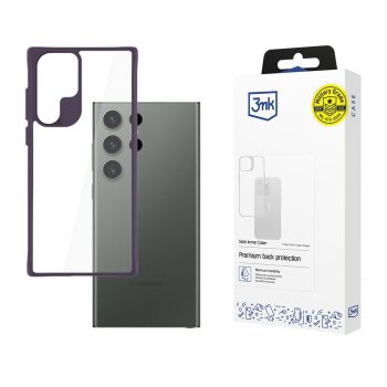 3Mk Protection Satin Armor Case+ for Samsung Galaxy S24 Ultra, Purple / Transparent