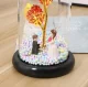 Eternal Rose in Glass Dome with RGB LED Light and Figurine